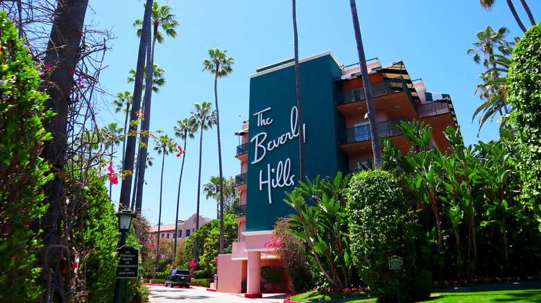 Exterior of the Beverly Hills Hotel in California