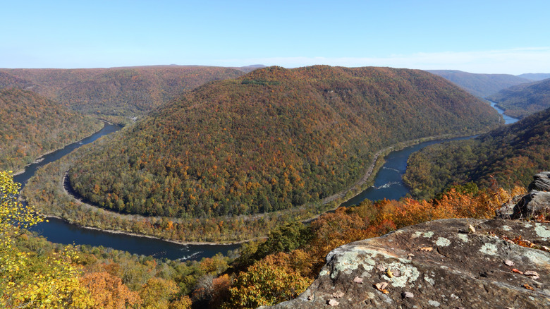 The heavily wooded New River Gorge where Beckley is located