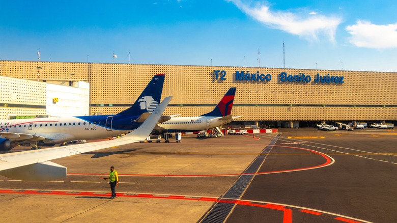 Aeromexico planes on the tarmac of Mexico City International Airport Benito Juárez