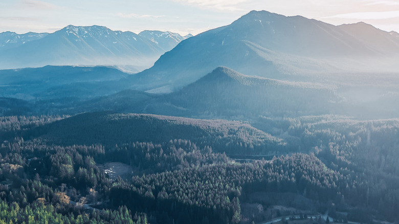 The view of mountains, water, and forest from Washington's Rattlesnake Ledge