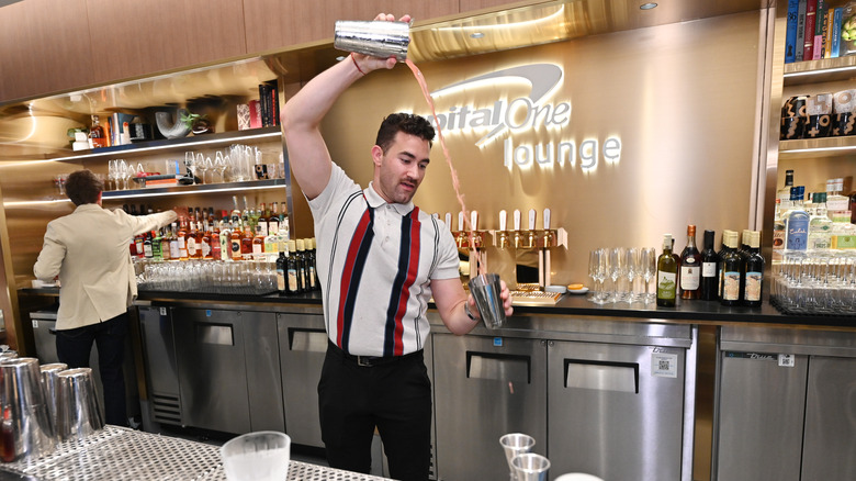 Bartender at the Capital One Lounge in JFK International Airport