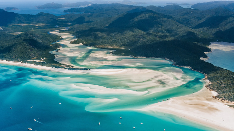 Turquoise water and white sand on Australia's Whitehaven Beach