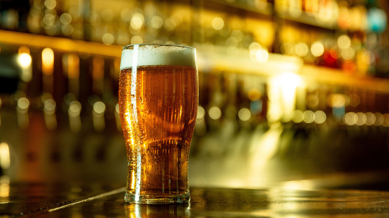 Draft beer on a bar