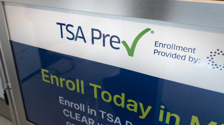 TSA PreCheck Enrollment Signage in an airport
