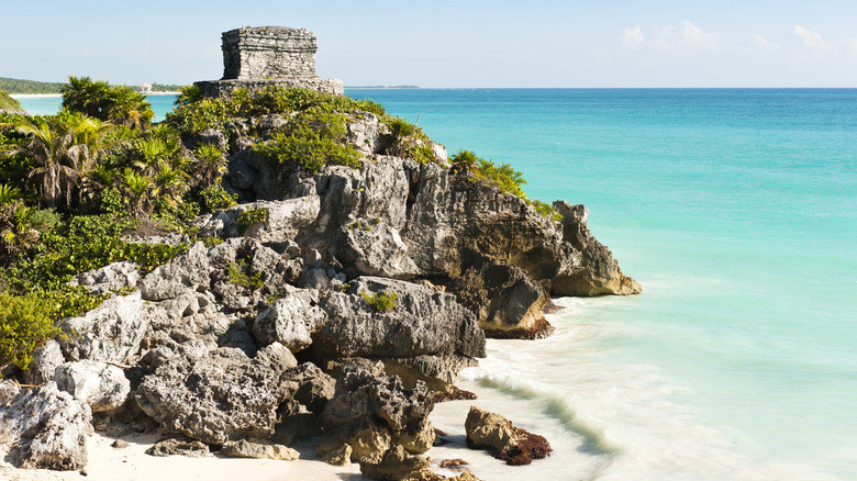 Ruins of the ancient Mayan city of Tulum in Mexico.