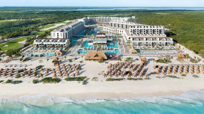 Aerial view of Excellence Coral Playa Mujeres