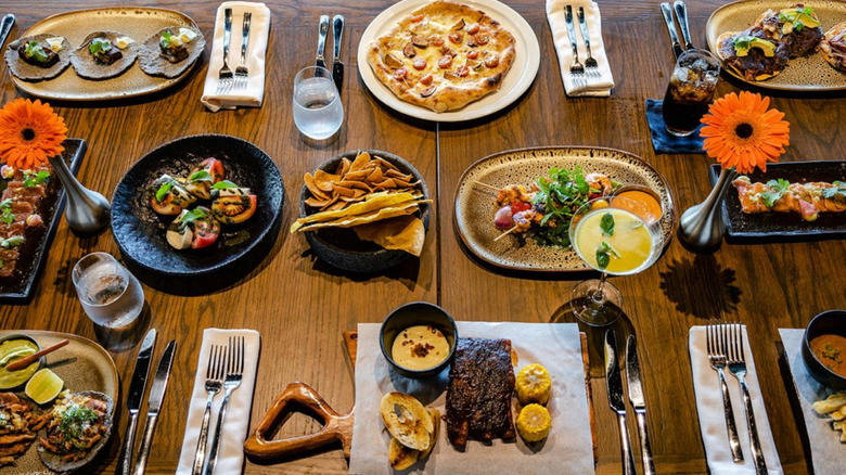 Food spread from Garza Blanca Cancún