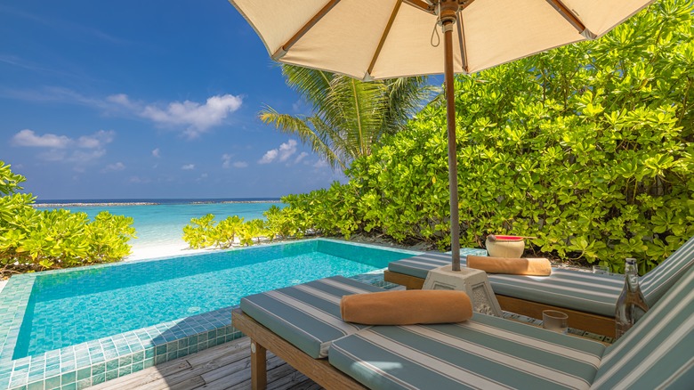 Private plunge pool and chairs
