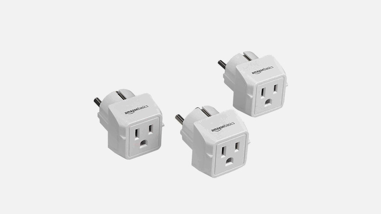 A 3-Pack of Amazon Basics Travel Plug Adapters