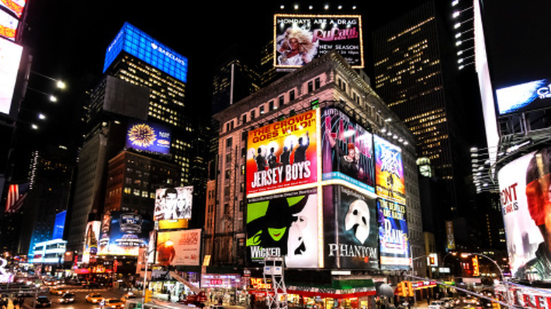 The theater district in New York City Times Square