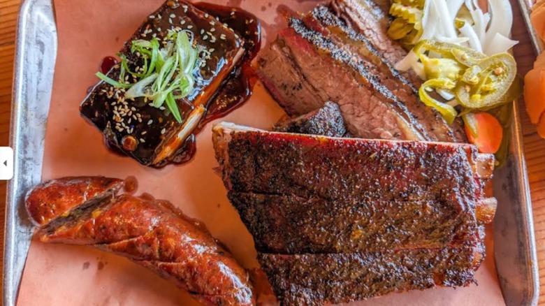 barbecue plate at Moo-s Craft BBQ in Los Angeles
