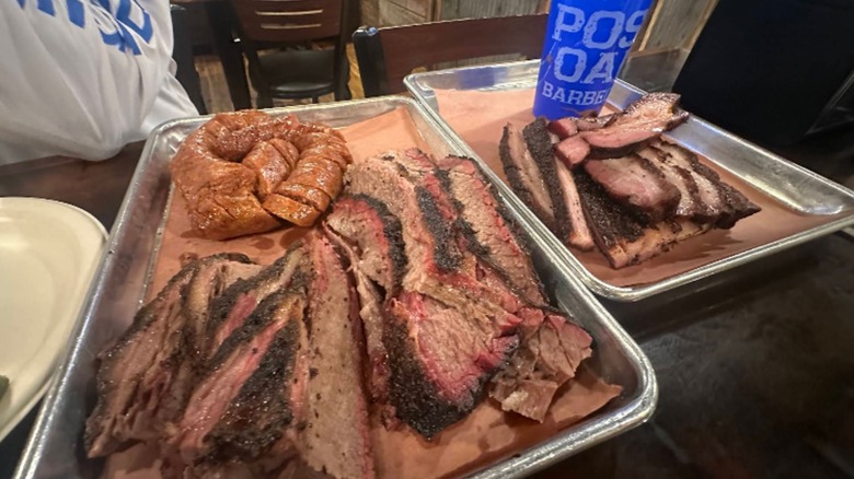Huge brisket plate at Post Oak in Denver