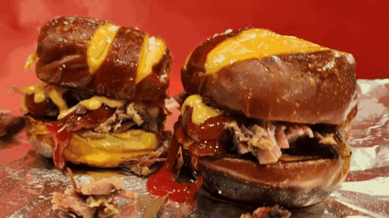 Two Slammich sandwiches at Park's Place
