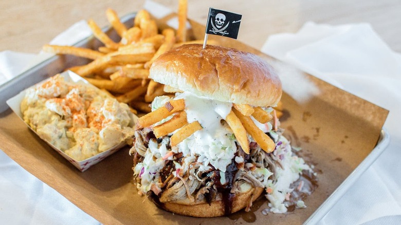 Pulled pork sandwich at Big Hoffa's Smokehouse