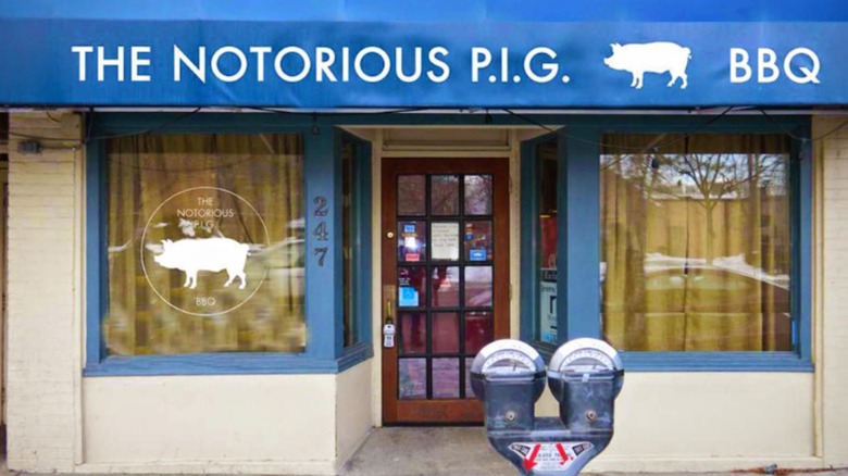 Exterior of the Notorious P.I.G BBQ restaurant in Missoula