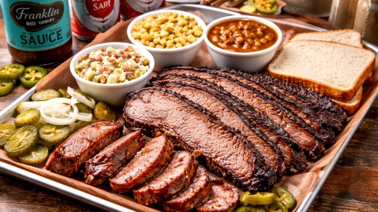 BBQ plate at Franklins BBQ in Austin