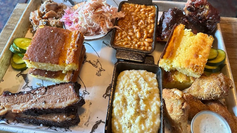 Huge BBQ plate at Prohibition Pig in Vermont