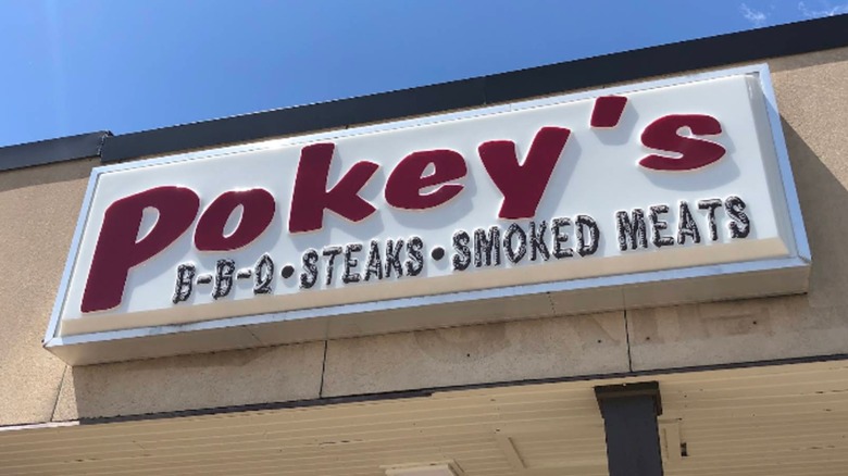 Sign outside of Pokey's