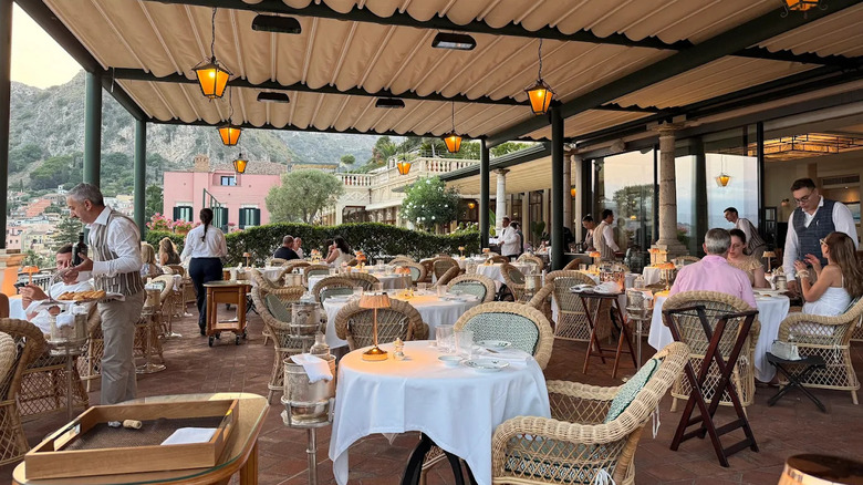 The terrace of Bar Timeo in Taormina, Sicily