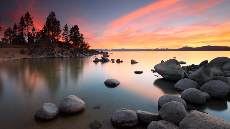 Sand Harbor, Lake Tahoe, California, at sunset