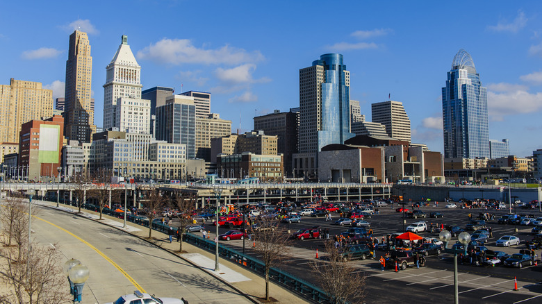 Cincinnati skyline on a sunny day