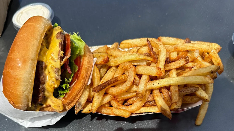 Burger and fries from the Stand