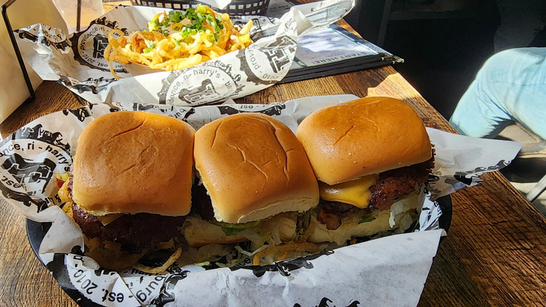 Three sliders from Harry's Bar and Burger