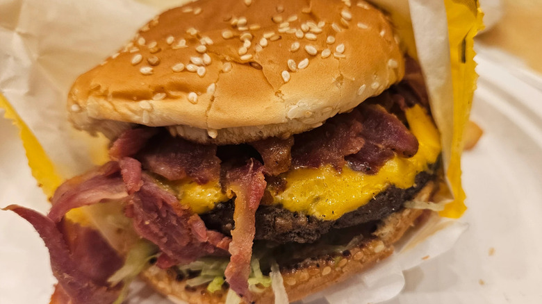 Pastrami cheeseburger from Crown Burgers in  Salt Lake City, Utah