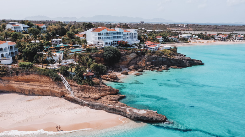 Bustling coastline in Anguilla