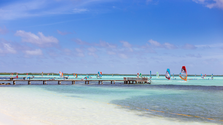 Wind sailing in Bonaire