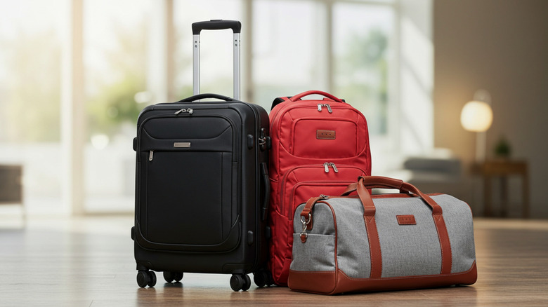 Suitcases in an airport