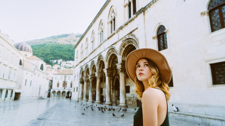 A young woman in Dubrovnik, Croatia