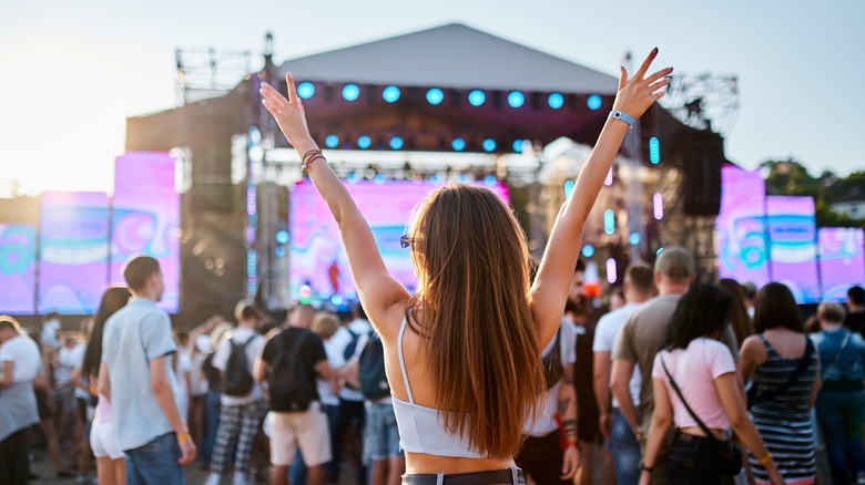 Woman at music festival