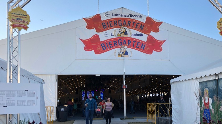 One of the beer tents at Zecco Oktoberfest in Tulsa, Oklahoma