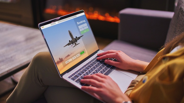 Person booking a flight