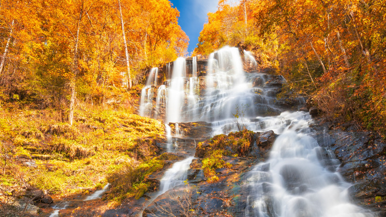 Amicalola Falls in Georgia during autumn