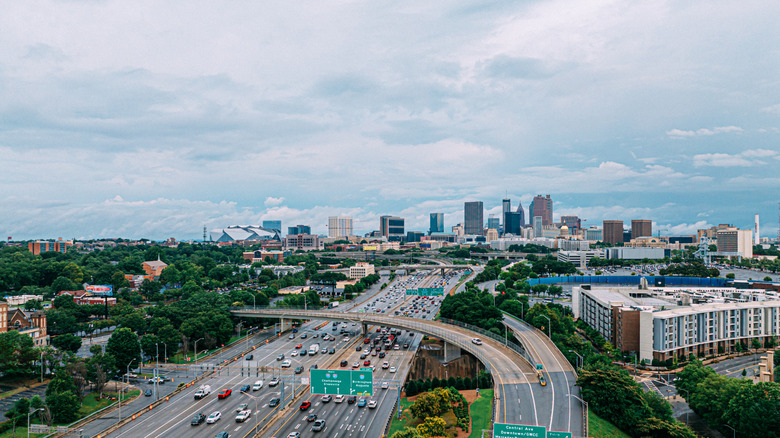 A freeway leading into Atlanta