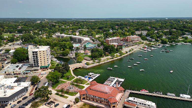 Aerial view of Lake Geneva, Wisconsin