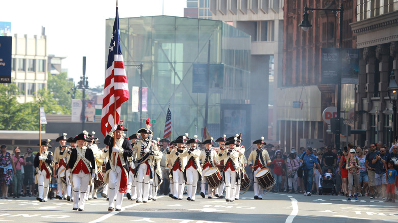 A 4th of July parade in Boston, Massachusetts