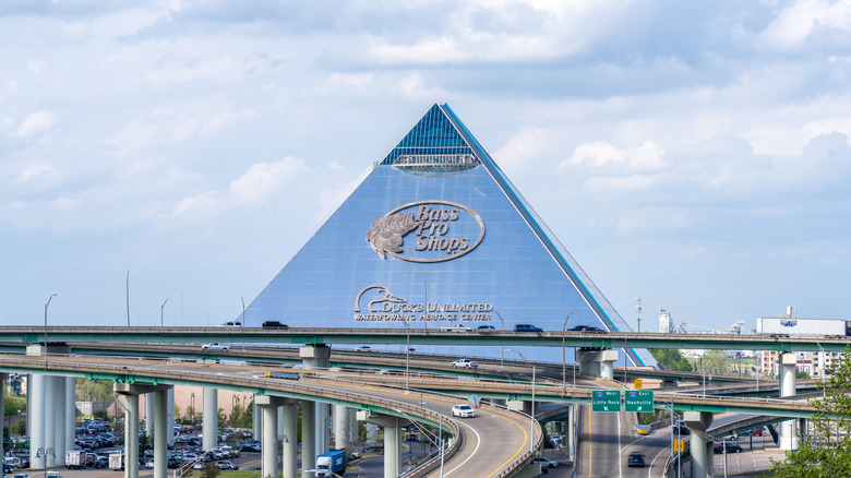 The Bass Pro Shops pyramid in Memphis, Tennessee
