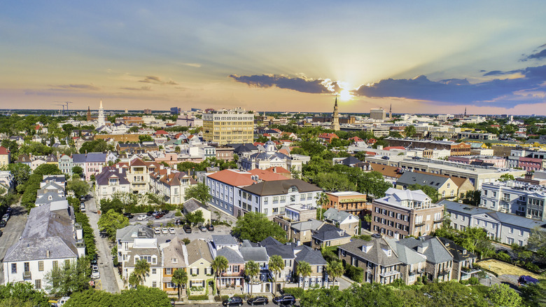 Downtown Charleston, South Carolina at sunset