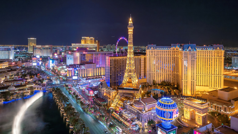 Las Vegas Strip lit up at night