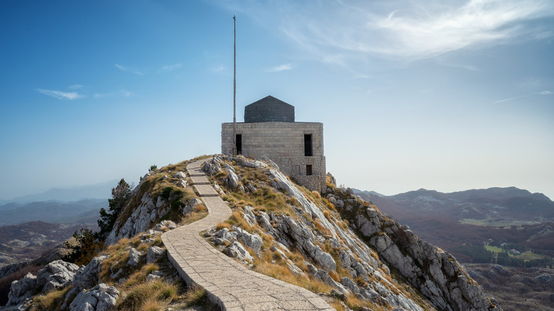 Dramatic view of Njegoš Mausoleum in Montenegro