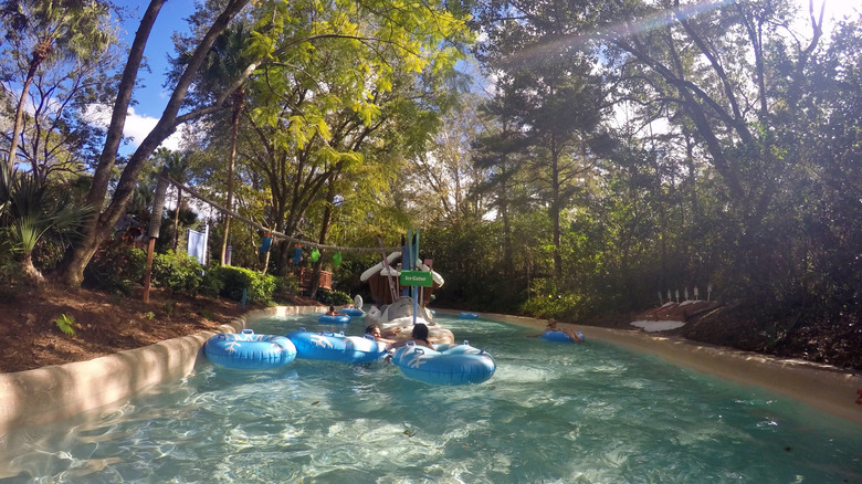 Water park guests floating at Blizzard Beach, Florida