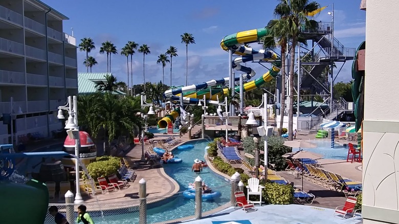 A view of waterslides at Splash Harbour Water Park in Florida