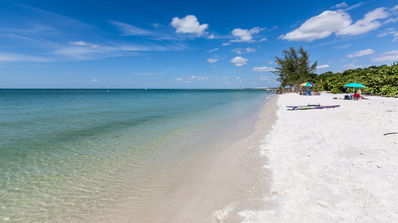 The sandy beach at Delnor-Wiggins Pass State Park, Naples, FL