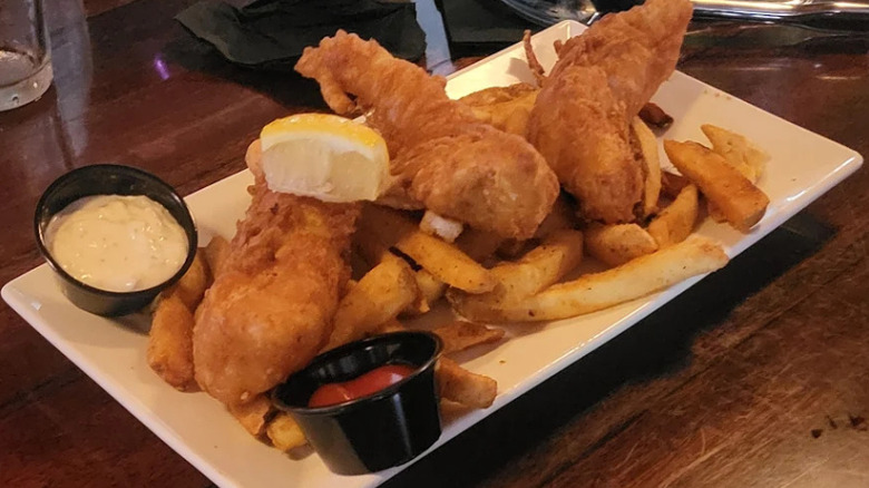 The fish and chips at The White Horse in New Preston, Connecticut