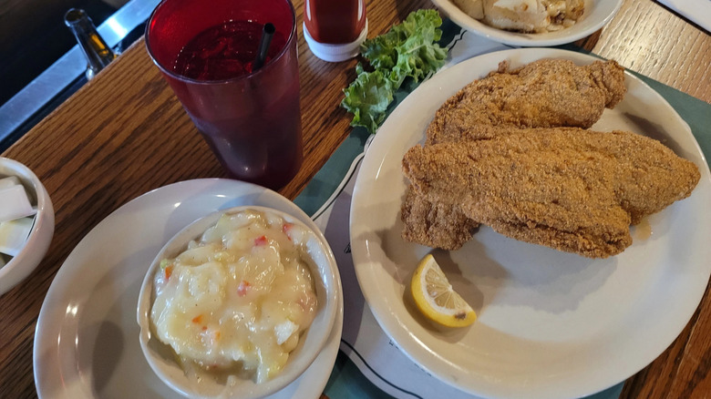 The fried catfish at The Log Inn in Haubstadt, Indiana