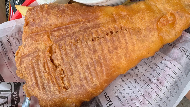 Perfectly battered fried fish from Mucky Duck Pub in Ames, Iowa