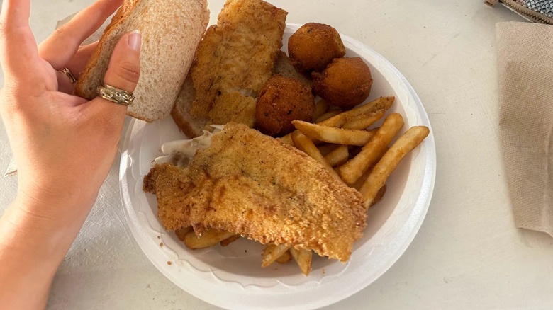 A fried catfish and haddock meal at The Fish House in Louisville, Kentucky